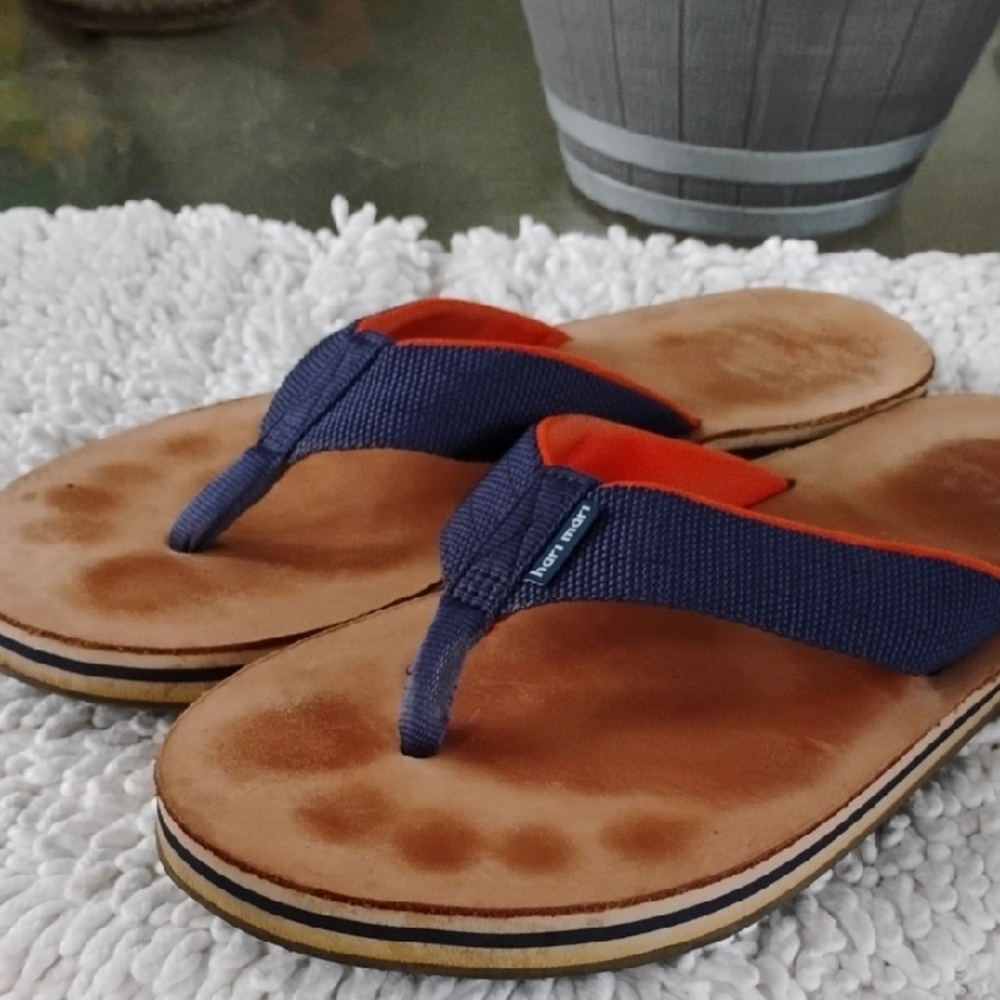 🚨B2G1 HARI MARI Navy Orange Flip Flops